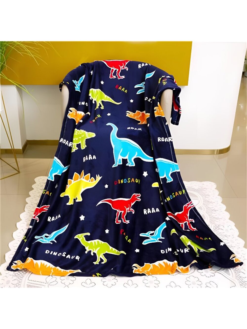 Dinosaur Throw Blanket for Boys, Glow in The Dark Blanket for Kids, 50" x 60"